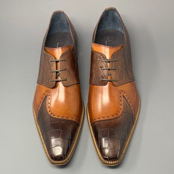 *NEW* DUCA ‘Valentano’ Italian Calfskin / Croco Embossed Print / Men’s 13 Derby - Picture 3 of 14